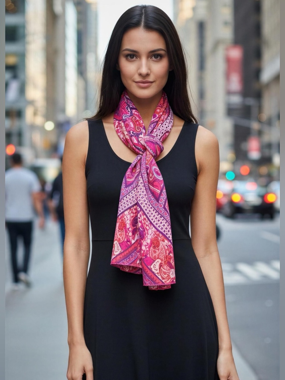 Chico’s Mixed Pattern Vibrant Boho Scarf